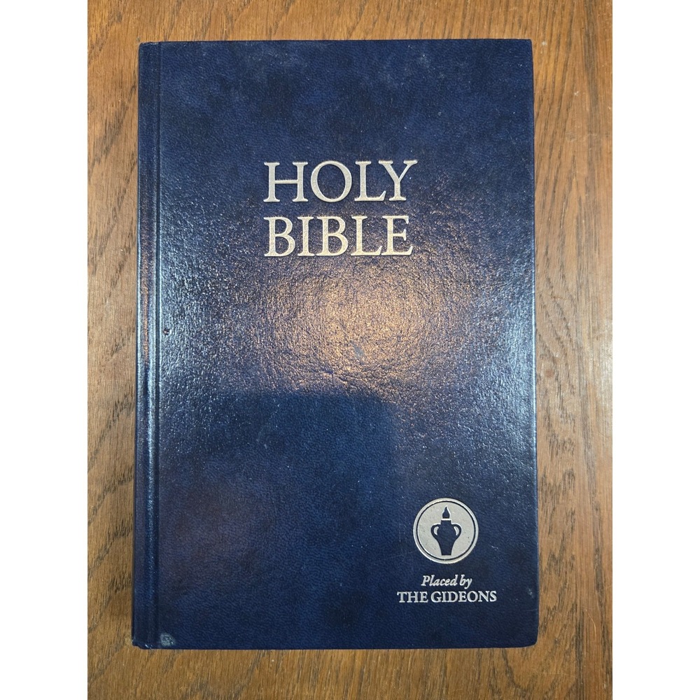 Gideons Holy Bible Navy Blue Hardcover Silver Embossed Text English ESV